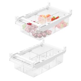 2Pcs Refrigerator Egg Drawer 36 Egg Capacity Snap On Hanging Storage Tray Space Saving Pull Out Egg Container Organizer