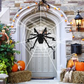 Halloween Decorations Spider Outdoor 59inch Halloween Spider with 126 inch Tarantula Mega Spider Web Hairy Poseable Scary Spider