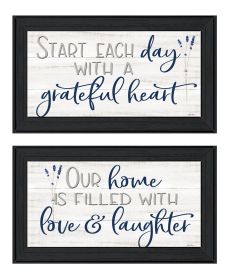 Trendy Decor 4U "Grateful Heart" Framed Wall Art for Living Room, Wall Art Print for Home Decor, Bedroom Wall Art by Susie Boyer