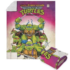 Nickelodeon Teenage Mutant Ninja Turtles TMNT Comic Silk Touch Sherpa Throw Blanket 50X60 Inches