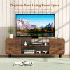 TV Stand for 55 Inch TV, Entertainment Center with Storage Cabinets, Soft Hinge Door with Handle, Media Console Table for Living Room Bedroom