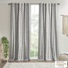 Cotton Printed Curtain Panel with Chenille Stripe and Lining(Only 1 Pc Panel)