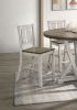 Counter Height Dining 5pc Set Antique White Rustic Style Table Two-Tone Design 4x Chairs Dining Room Furniture