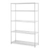 Hyper Tough White Wire Shelf 5-Tier Heavy Duty 72"H x 48"W x 16"D, 3000lb Total Capacity