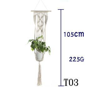 Flower Pot Net Bag Beige Cotton Rope Indoor Plant Hanger Hanging Basket Sling (Option: 1 Style)