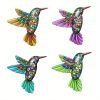 1pc/4pcs, Metal Hummingbird Wall Art Decor, Metal Birds Outdoor Wall Sculpture Decoration Hanging, Room Decor, Home Decor, Wedding Decor