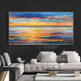 Handmade Hand Painted Wall Art On Canvas Abstract Knife Painting Landscape Dusk For Home Decoration Decor (size: 60x90cm)