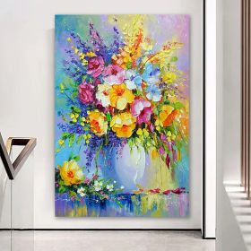 Oil Painting Hand Painted Vertical Abstract Floral / Botanical Modern Luxurious corridor living room bedroom decoration painting (size: 150x220cm)