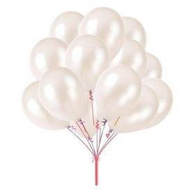 10pcs 12 inch Glossy Pearl Latex Balloons Birthday Party Wedding Colorful Inflatable Decor Ballon Kids Toys Air Balls (Color: White)