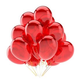 10pcs 12 inch Glossy Pearl Latex Balloons Birthday Party Wedding Colorful Inflatable Decor Ballon Kids Toys Air Balls (Color: Red)