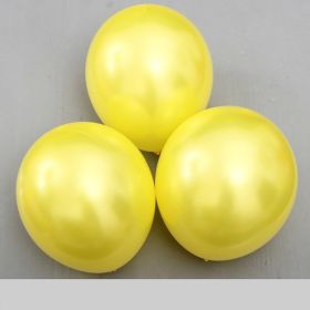 10pcs 12 inch Glossy Pearl Latex Balloons Birthday Party Wedding Colorful Inflatable Decor Ballon Kids Toys Air Balls (Color: Yellow)