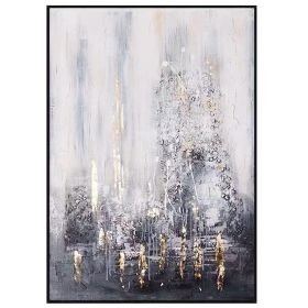 Large Original Hand Painted Abstract Textured Modern Golden Oil Painting On Canvas Wall Art For Living Room Home Decor No Frame (size: 100x150cm)