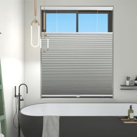 WELLSOURCE Blackout Cellular Shades Cordless, Top Down Bottom Up Blinds for Windows, 1.5" Single Cell Pleated Honeycomb Window Shades for Bedroom (Color: Blackout-Gray, size: CONTACT US)