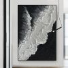 Modern Abstract handpainted large size wholesale prodcut ocean seaside thick grey and black Oil painting Simple Design Wall Art