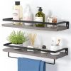 Bathroom Shelf with Towel Bar Set of 2