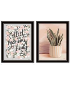 Trendy Decor 4U "Collect Moments Not Things" Framed Wall Art for Living Room, Wall Art Print for Home Decor, Bedroom Wall Art by House Fenway (Color: as Pic)