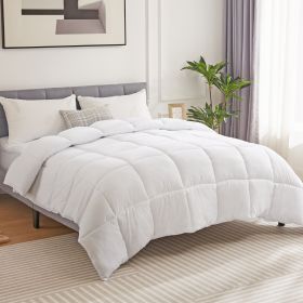 Bedding Polyester Comforter Duvet Insert, Quilted Comforter with Corner Tabs, Box Stitched Alternative Comforter with Ultra Soft Fiber Material (Color: as Pic)