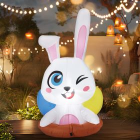 Luminous LED Cartoon Easter Inflatable Rabbit (Color: Underground rabbit 1.2M)