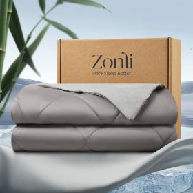 ZonLi Z-Magic Cooling Comforter King/California King, Hypoallergenic Bamboo Viscose, Lightweight Breathable Soft Summer Blanket for Hot Sleepers (Color: AmberGray, size: 90*108)