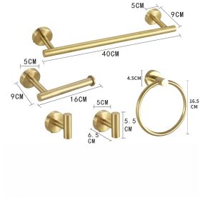 Stainless steel towel rings, towel racks, bathroom towel rod pendants, sets, bath towel racks, toilets (Color: Golden)