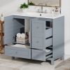 36" Modern Bathroom Vanity with USB Charging, Two Doors and Three Drawers Bathroom Storage Vanity Cabinet