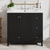 36" Modern Bathroom Vanity with USB Charging, Two Doors and Three Drawers Bathroom Storage Vanity Cabinet