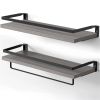 Bathroom Shelf with Towel Bar Set of 2