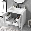 30" Bathroom Vanity with Sink, Multi-functional Bathroom Cabinet with Doors and Drawers, Solid Frame and MDF Board